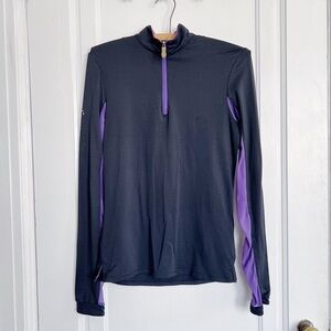 KASTEL Denmark • Charlotte 1/4 zip sun shirt black purple mesh horseback riding